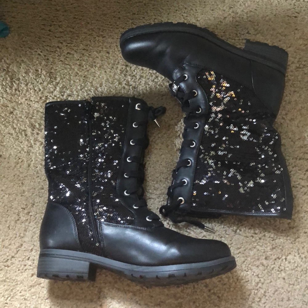 Sparkly Michael Kors Combat style boots